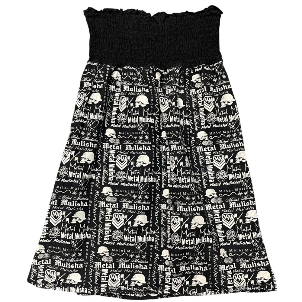 Y2k grunge goth rare 2000s metal mulisha moto tube top dress women’s